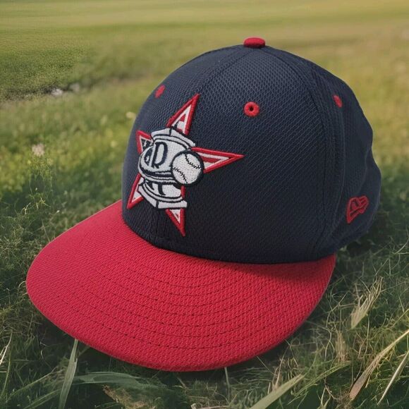 RARE Rome Braves MiLB New Era 59fifty On Field 2014 July 4th Stars Stripes 7 3/8 - Picture 1 of 9